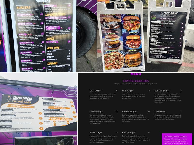 Crypto Burger (Sugarland) Menu