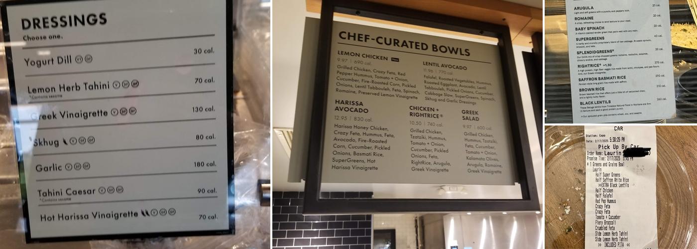 CAVA Menu
