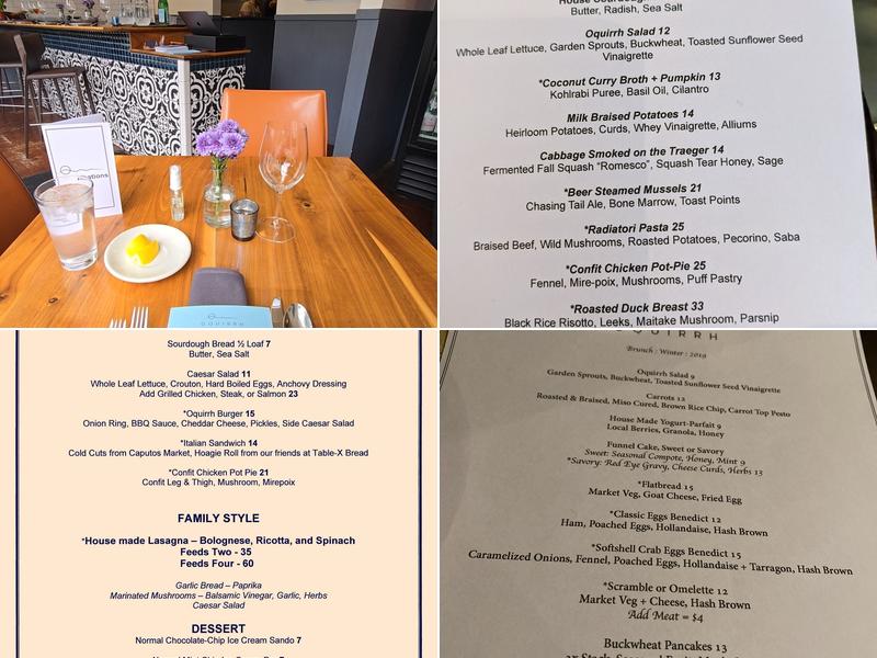 Oquirrh Restaurant Menu