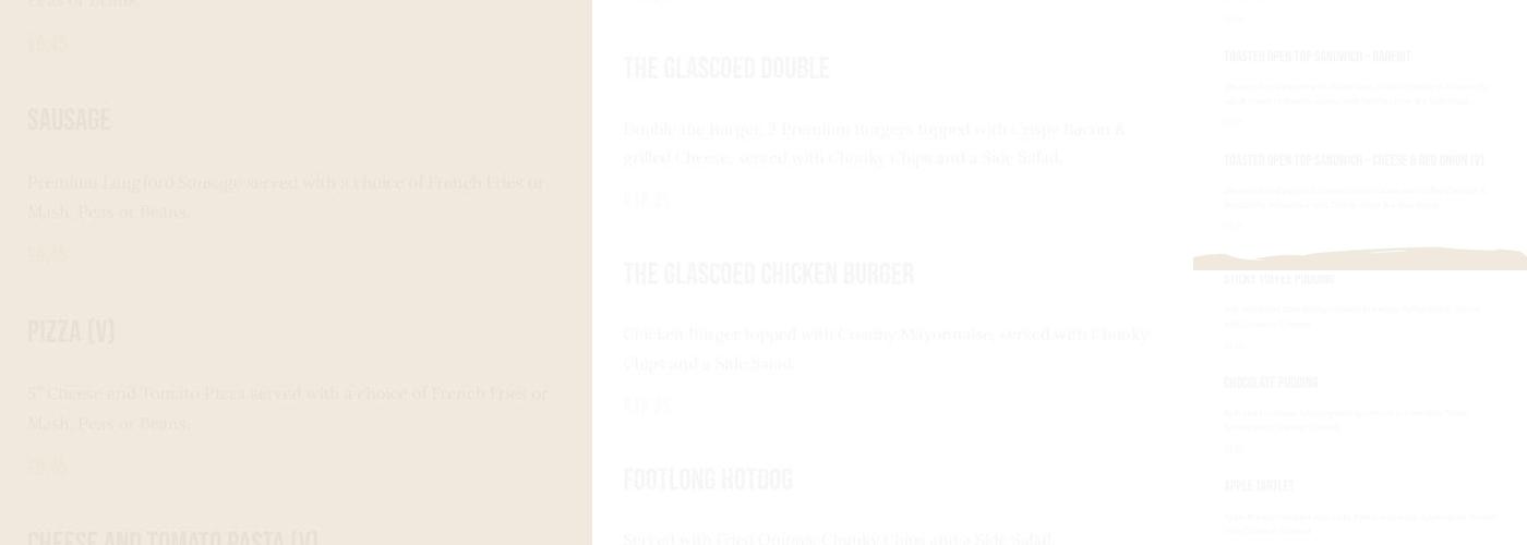 The Glascoed Pub Menu