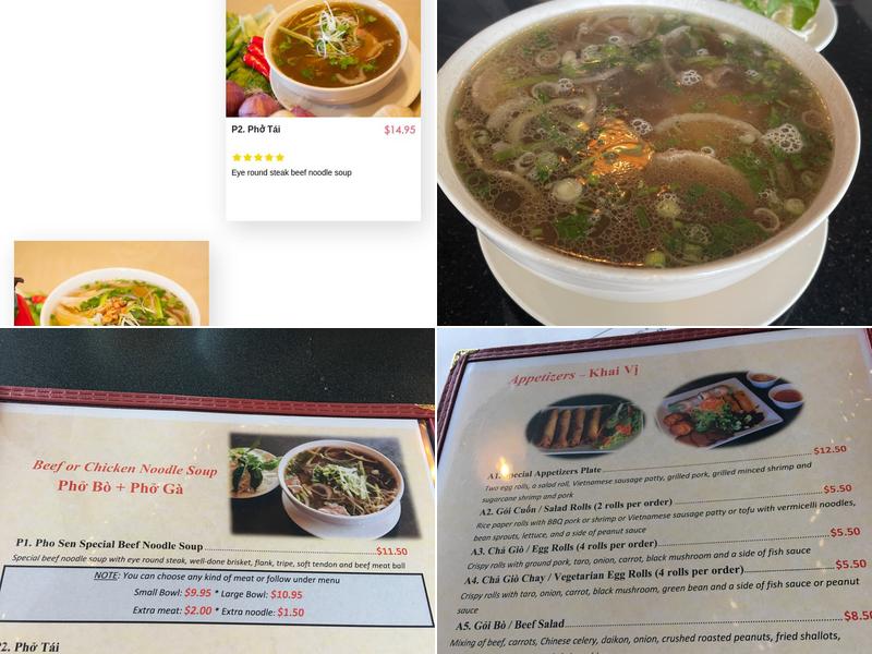 Pho Sen 2 Menu