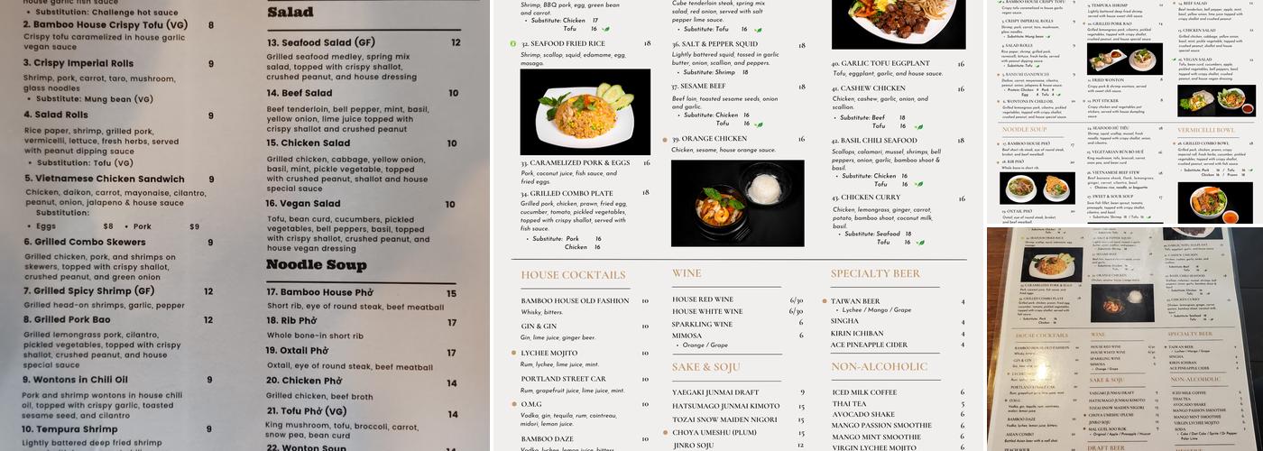 Bamboo house Menu