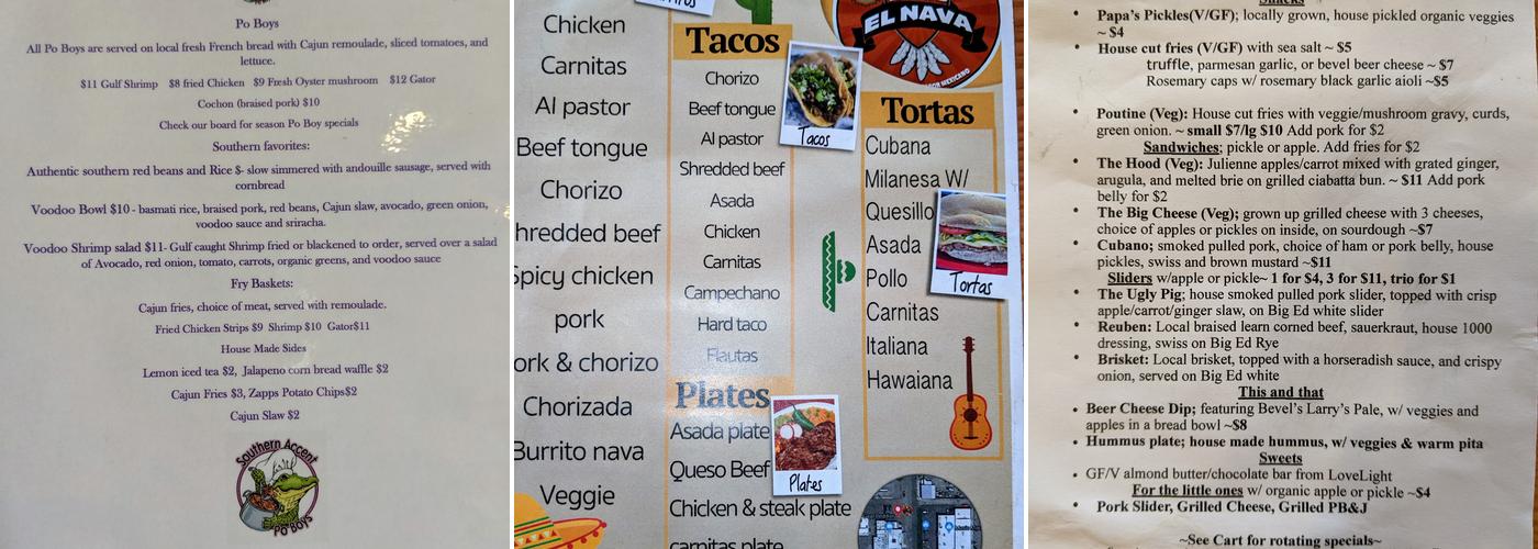 Bevel Craft Brewing Menu