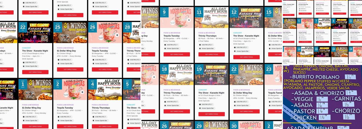 General Duffy's Waterhole Menu