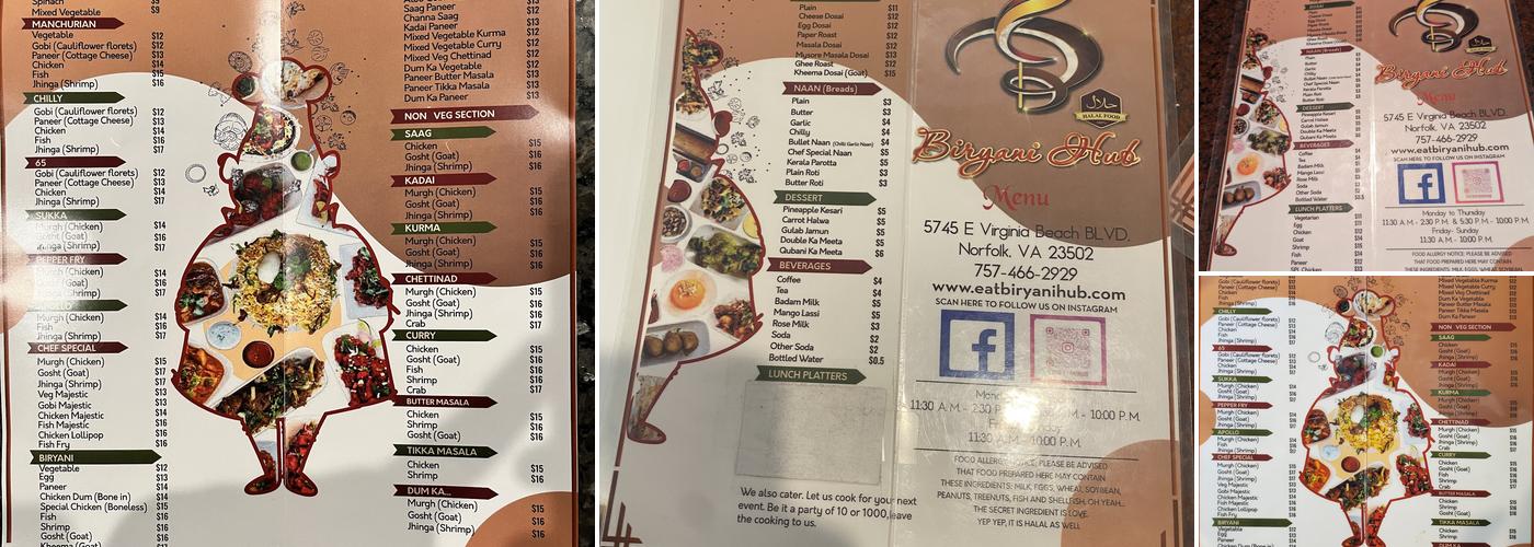 Biryani Hub Menu