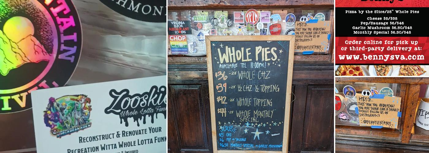 Benny Ventano's Menu