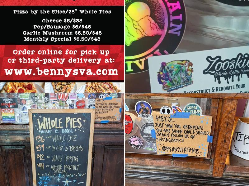 Benny Ventano's Menu