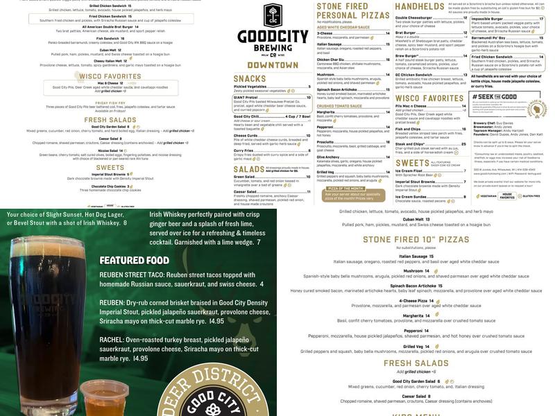Good City Brewing | Downtown Menu