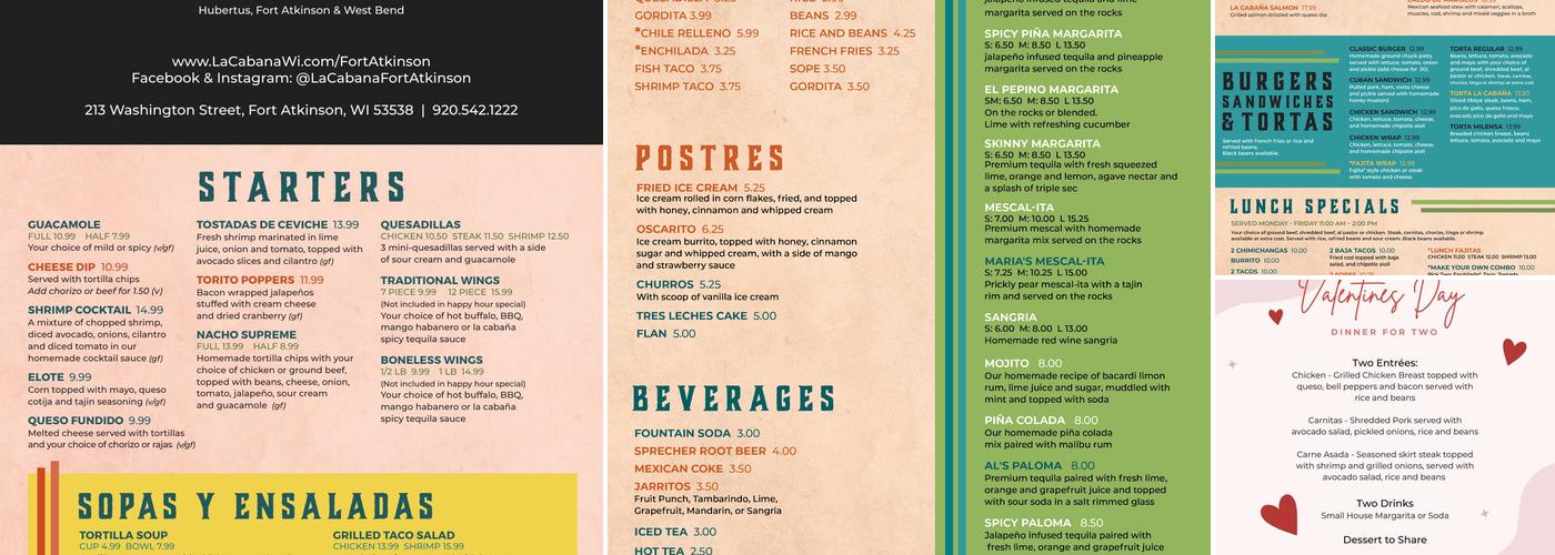 La Cabana- Ft. Atkinson Menu
