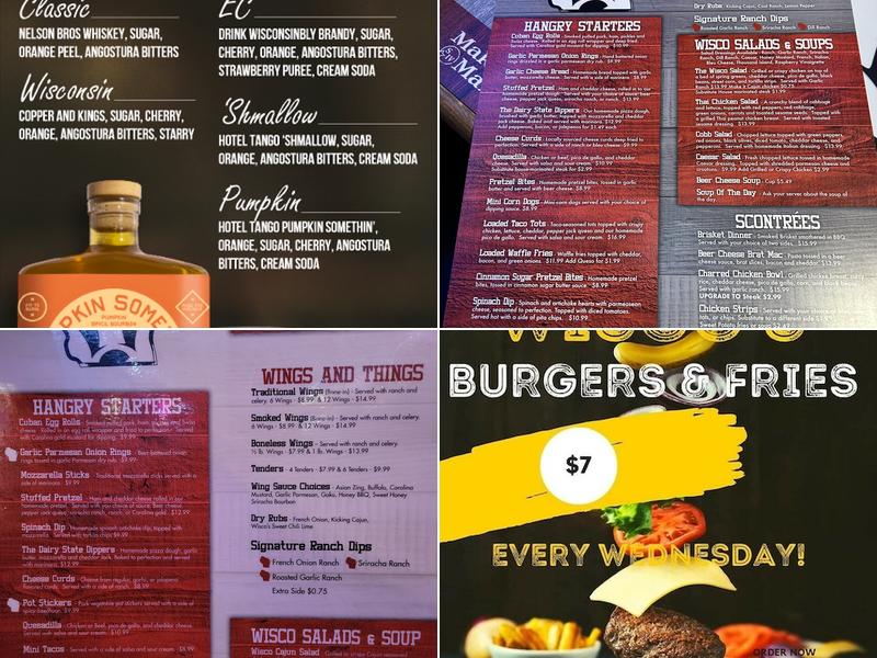 Wisco's Bar & Eatery Eau Claire Menu