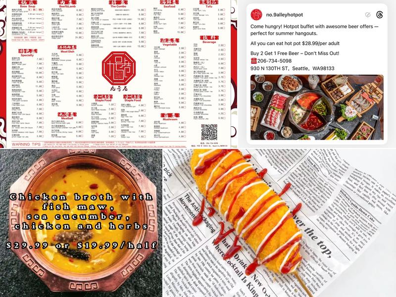 No.9 Alley Hotpot Menu