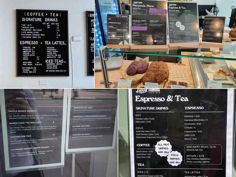 Hood Famous Cafe + Bar Menu