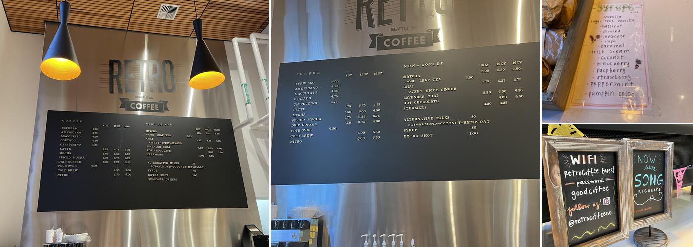 Retro Coffee Menu