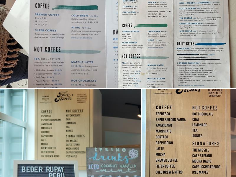 5 Stones Coffee Co Menu