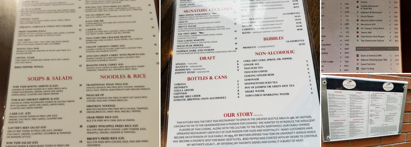 Thai Kitchen Bird Pepper Menu