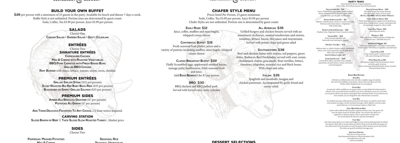 RAM Restaurant & Brewhouse Menu