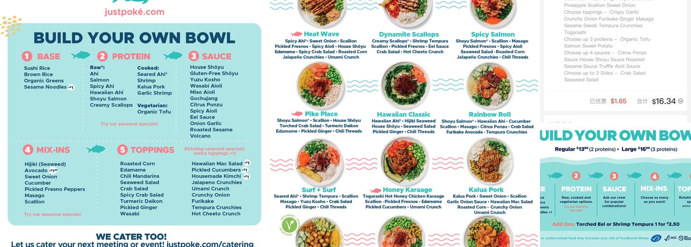 Just Poké U-District Menu