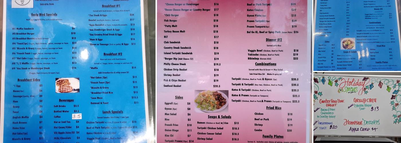 Mina's Cafe Menu