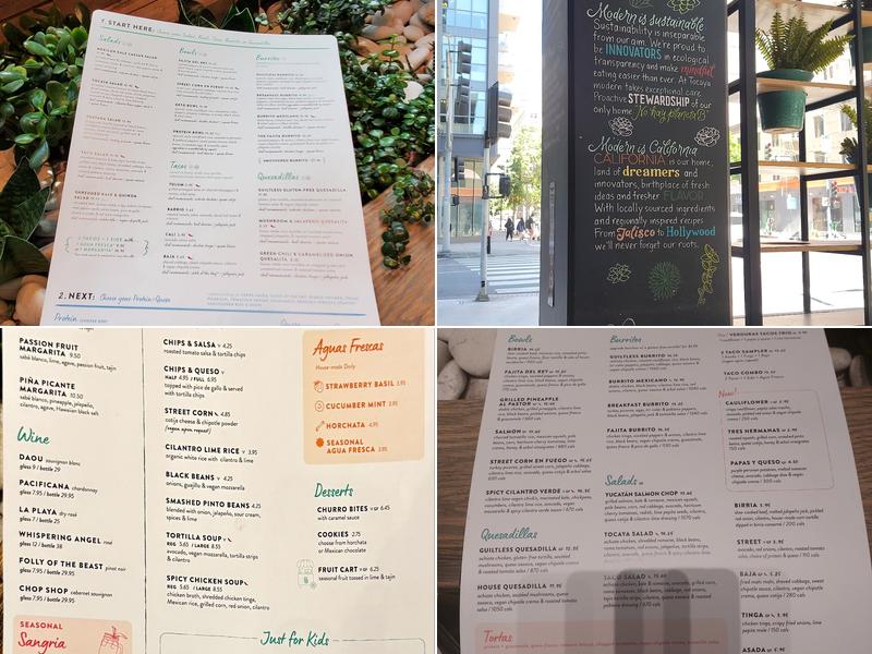 Tocaya Modern Mexican Menu