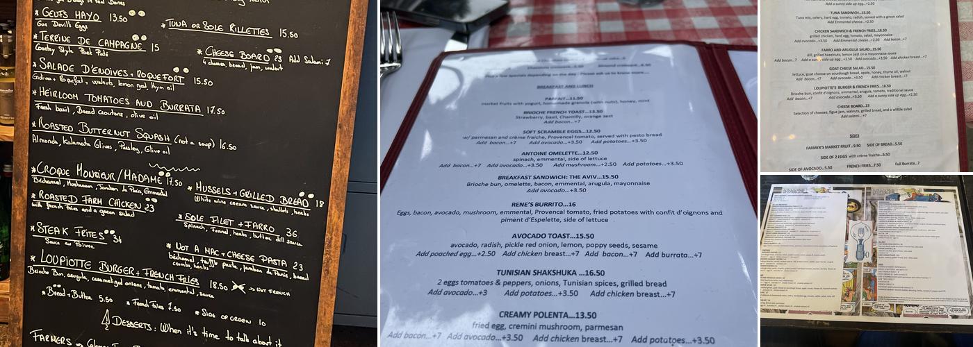 Loupiotte Kitchen Menu