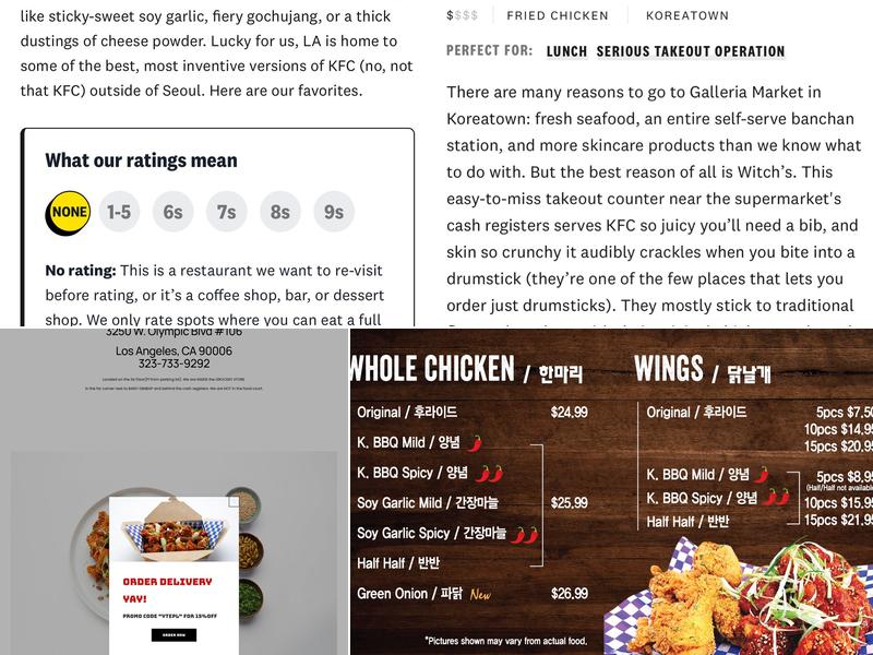 Witch’s Chicken Menu