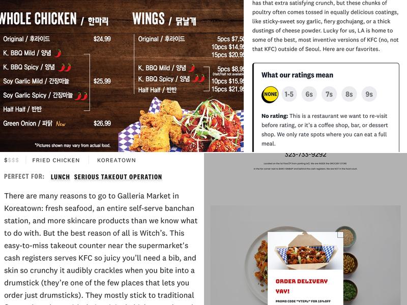 Witch’s Chicken Menu