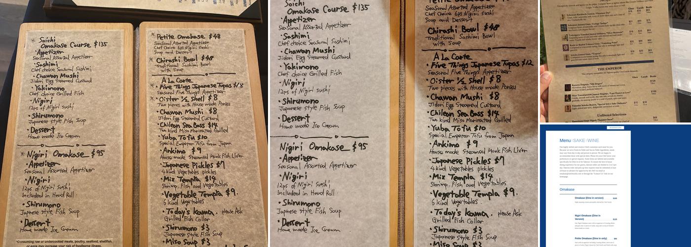 SOICHI Menu