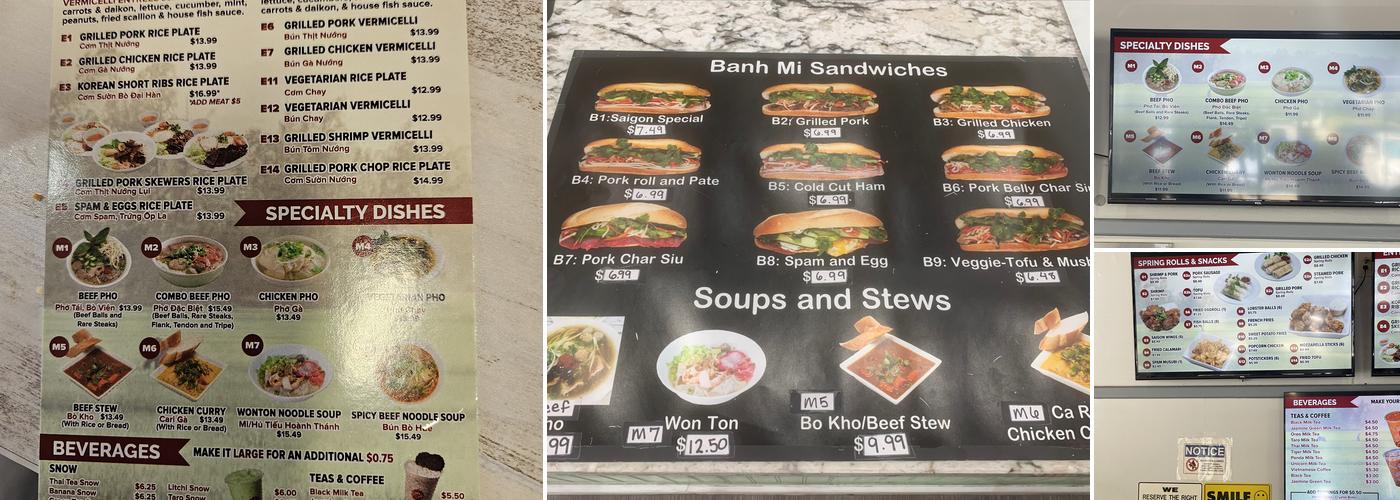 Saigon Corner Menu