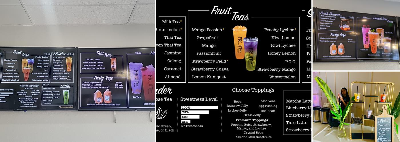 Fruitea Boba Menu