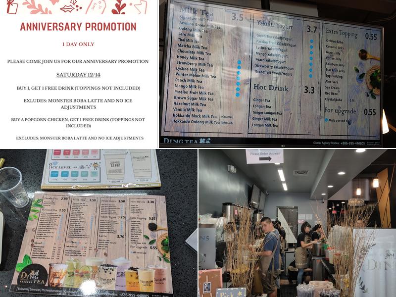 Ding Tea Menu