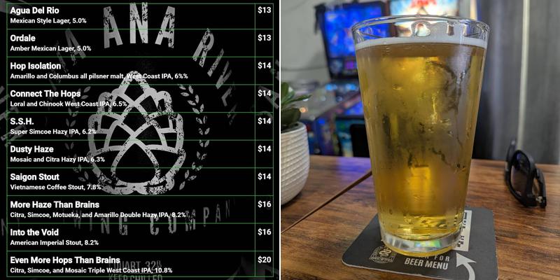 Santa Ana River Brewing Company Menu