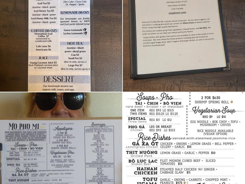 Mo Pho Mi Menu