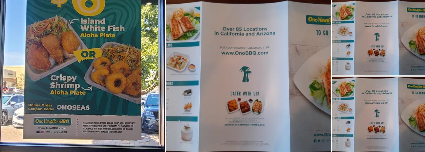 Ono Hawaiian BBQ Menu