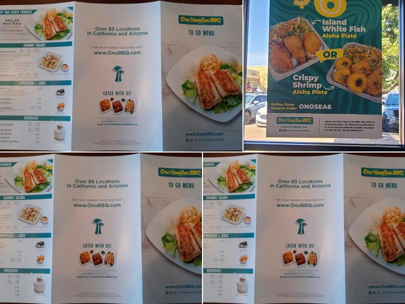 Ono Hawaiian BBQ Menu