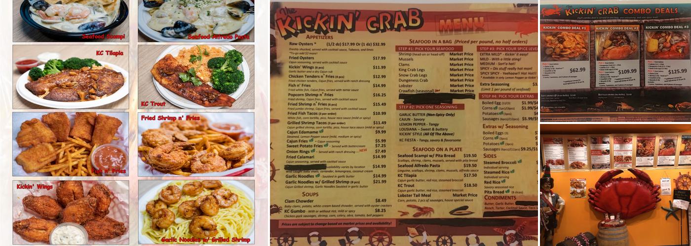 The Kickin' Crab Menu