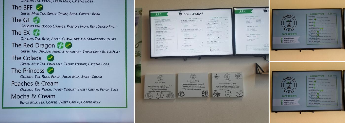 BUBBLE & LEAF Menu