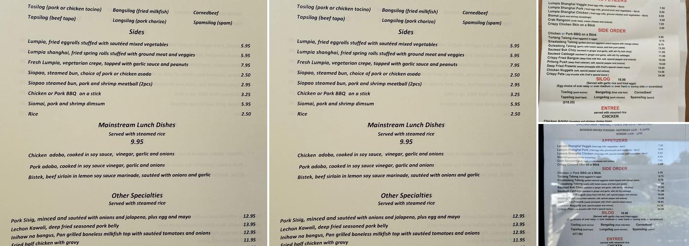 Tambayan Filipino Eatery Menu