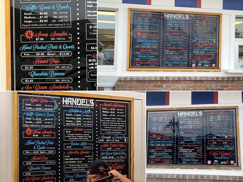 Handel’s Homemade Ice Cream Menu