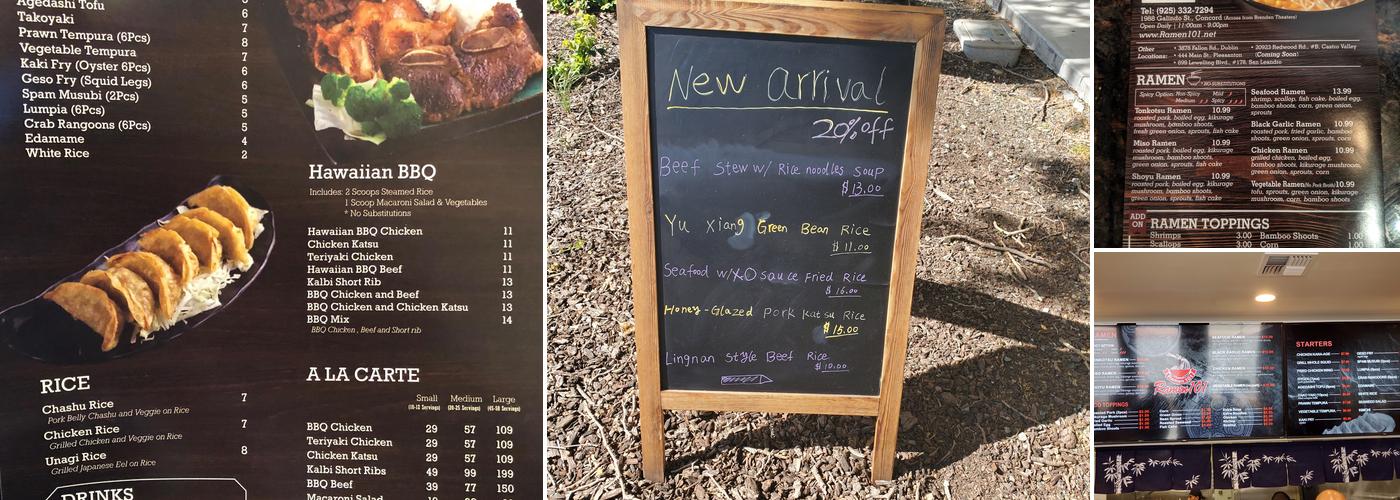 Ramen 101 Concord Menu