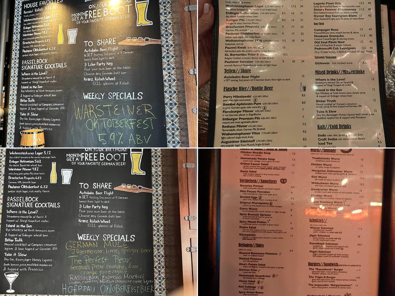 Rasselbock Kitchen & Beer Garden LA Menu