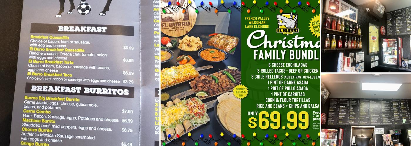 El Burrito Taco Shop Menu