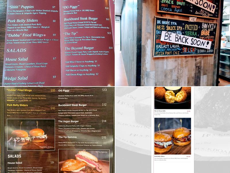 Buckboard's BBQ & Brew Menu