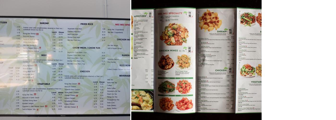 Wei Wei Asian Express Menu