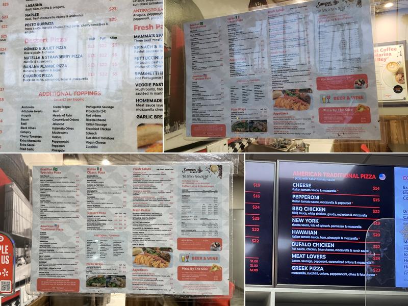 Sampa's Pizza Cafe Menu