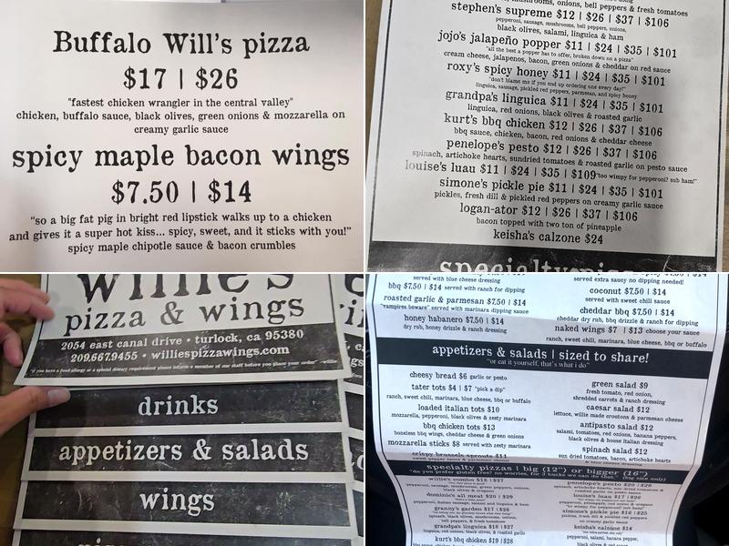 Willie's Pizza & Wings Menu