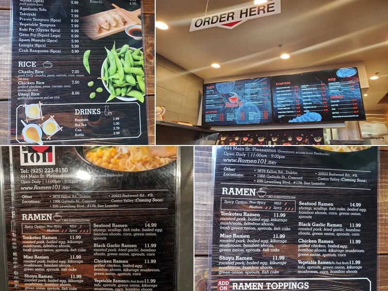 Ramen 101 Menu