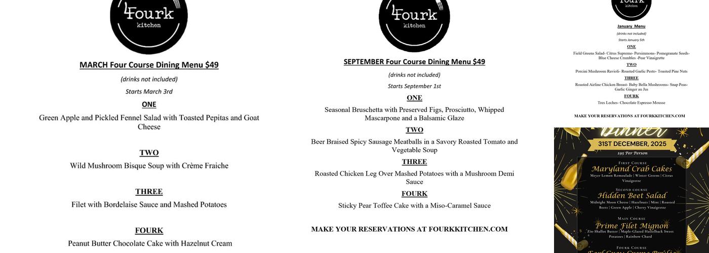 Fourk Kitchen Menu