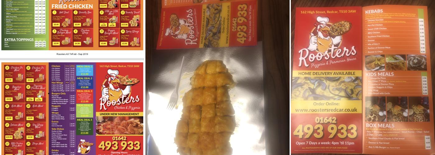 Roosters Pizzeria and Pamasan House Menu