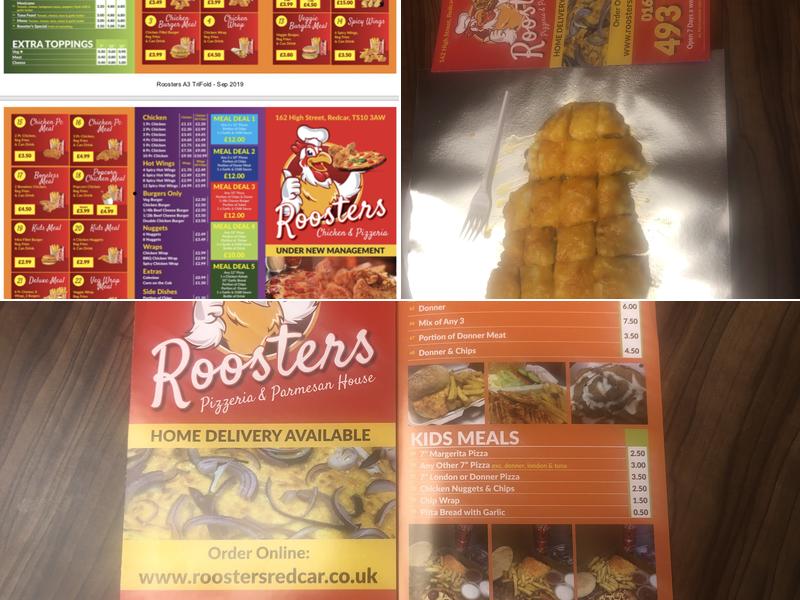 Roosters Pizzeria and Pamasan House Menu