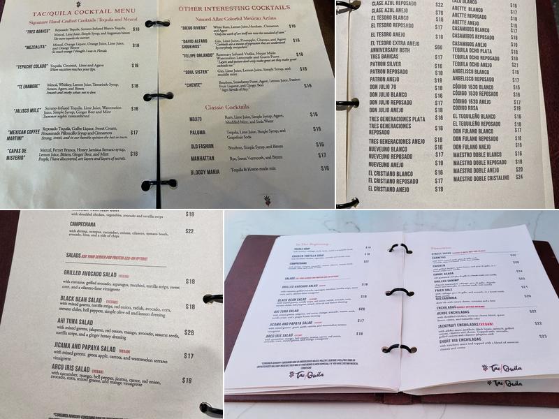 Tac/Quila Menu